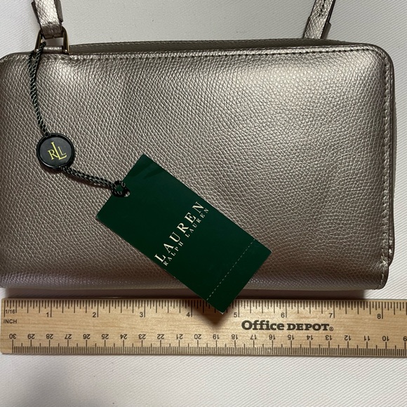 NWT LAUREN RALPH LAUREN WHITBY MULTI CROSSBODY SILVER MINK - Picture 5 of 8